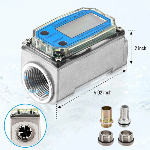 Digital fuel flow meter - digital, 1"